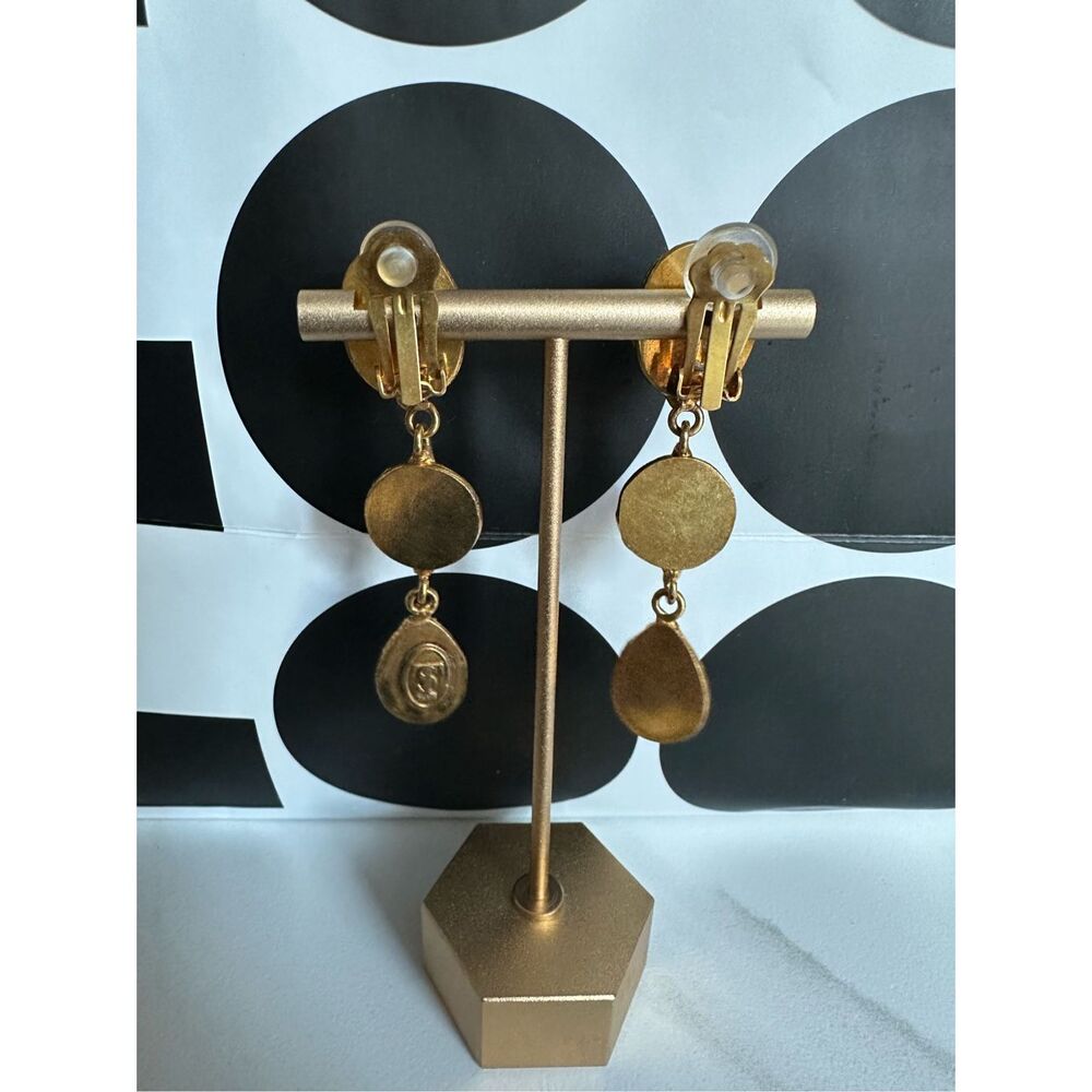 Sylvia Toledano Dangle Cascade 3 Stone Earring $2… - image 3